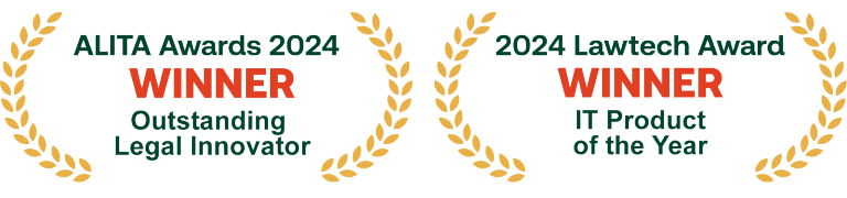 ALITA Awards 2024 WINNER Outstanding Legal Innovator and 2024 Lawtech Award WINNER IT Product of the Year