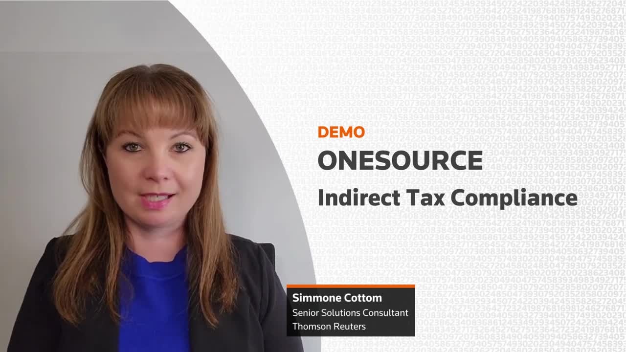 ONESOURCE Indirect Tax Compliance with Simmone Cottom