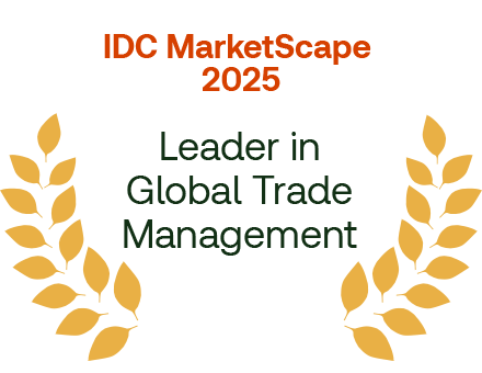 The image of award - IDC MarketScape 2025 - Leader in Global Trade Management