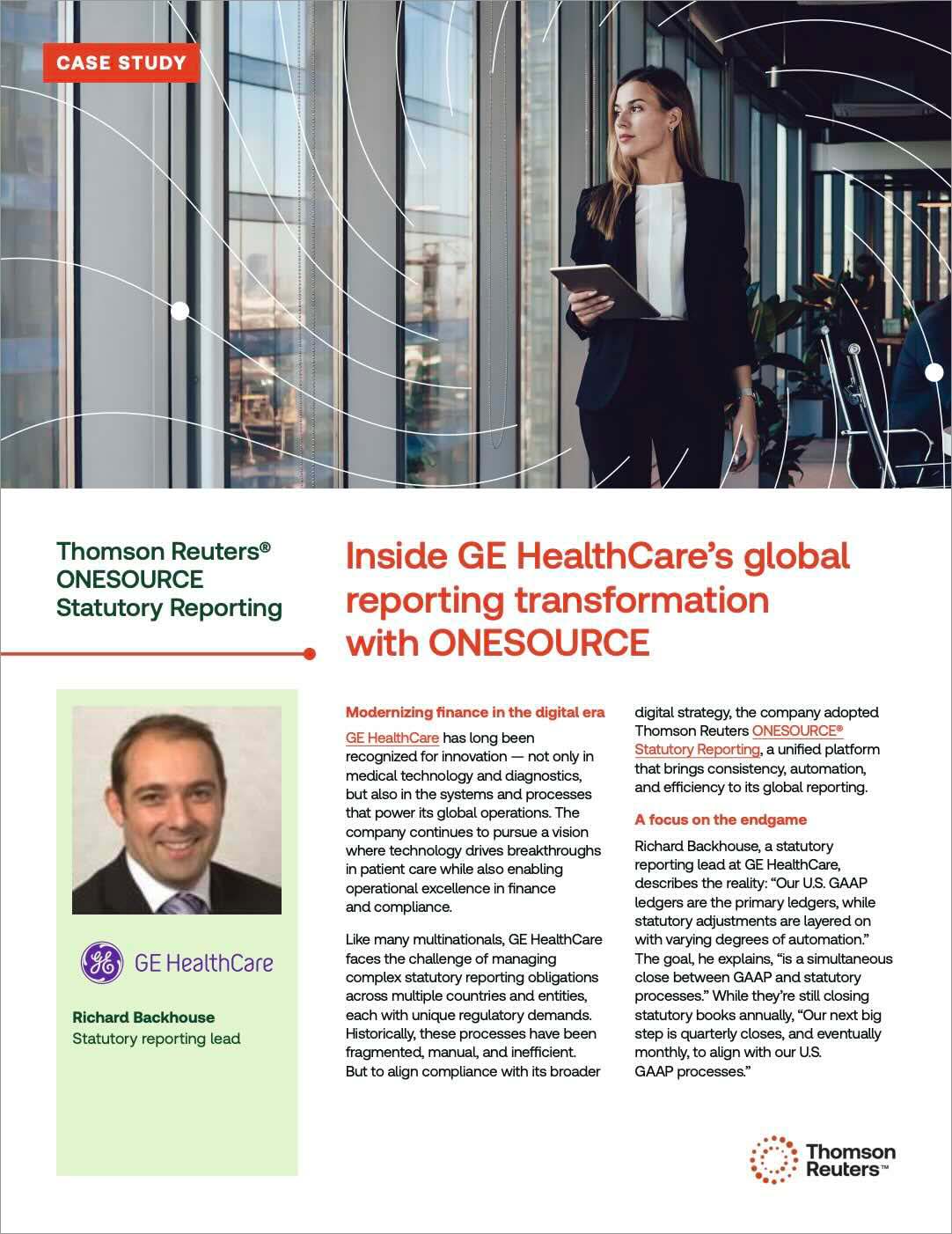 Inside GE HealthCare's global reporting transformation with ONESOURCE - PDF cover