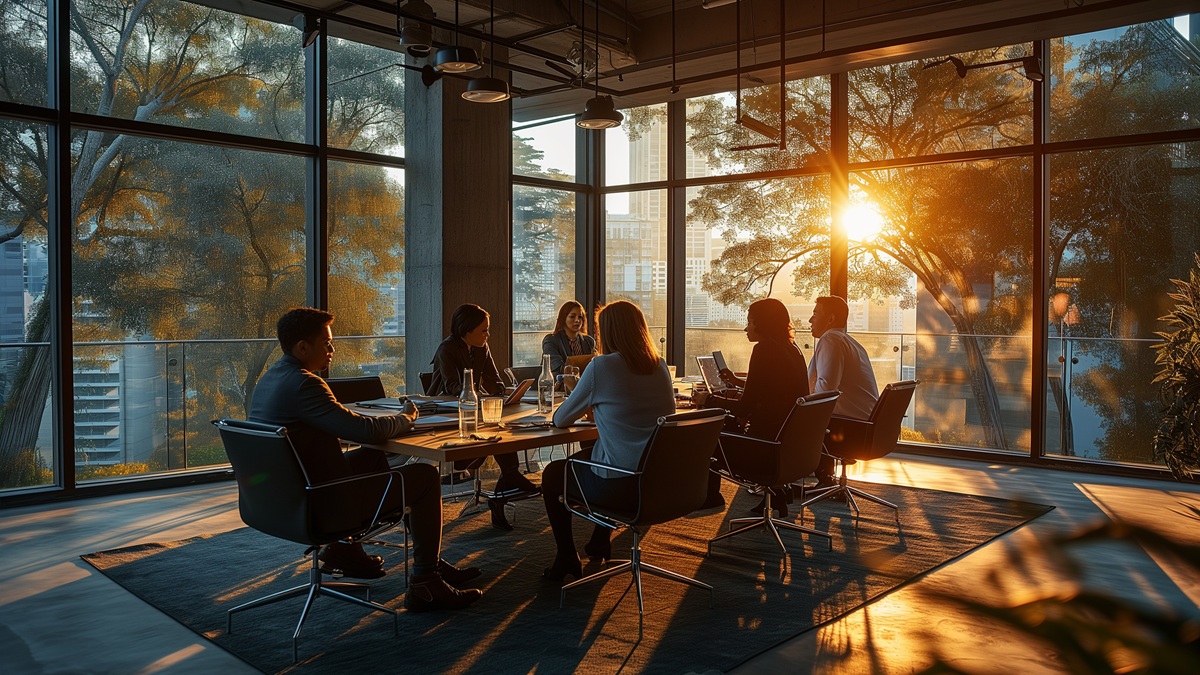 Professionals in a conference room meeting