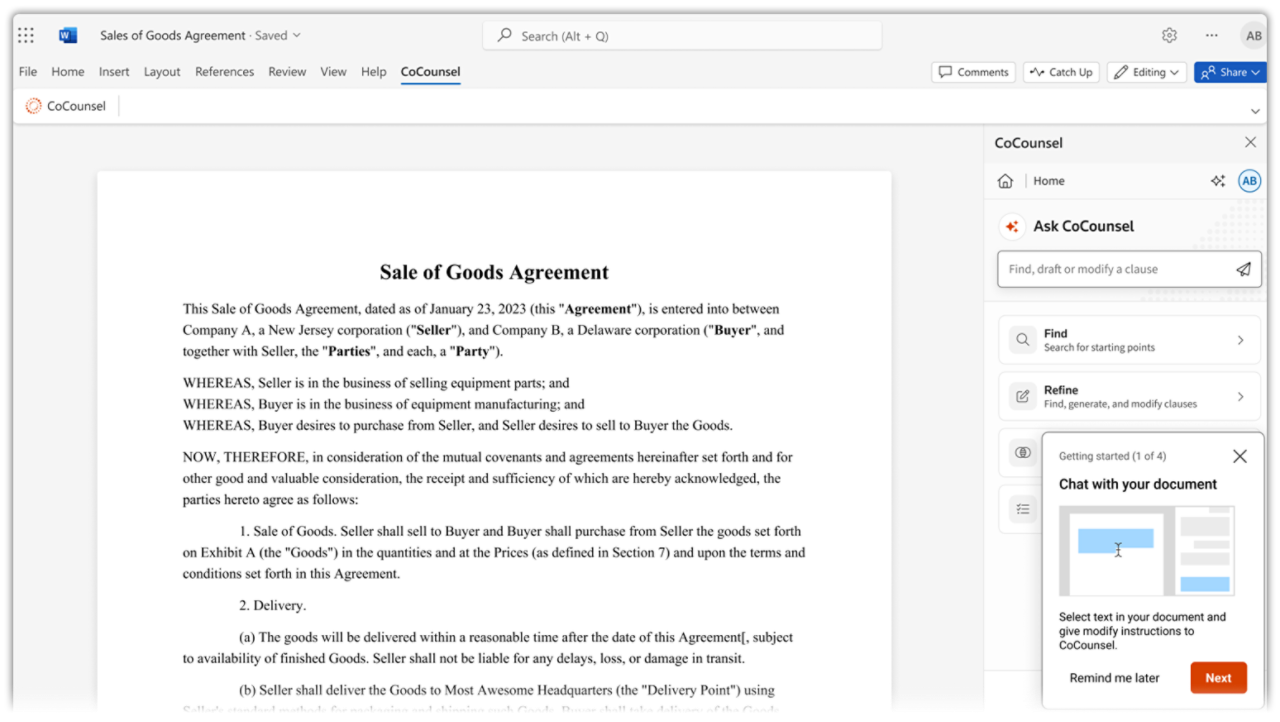 CoCounsel Draft