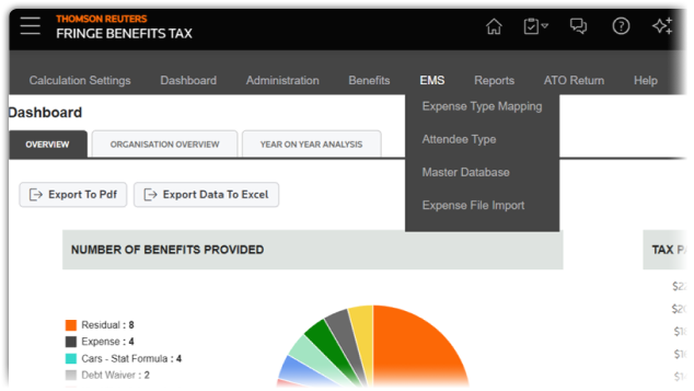 ONESOURCE Fringe Benefits Tax - Expenses Management System screenshot
