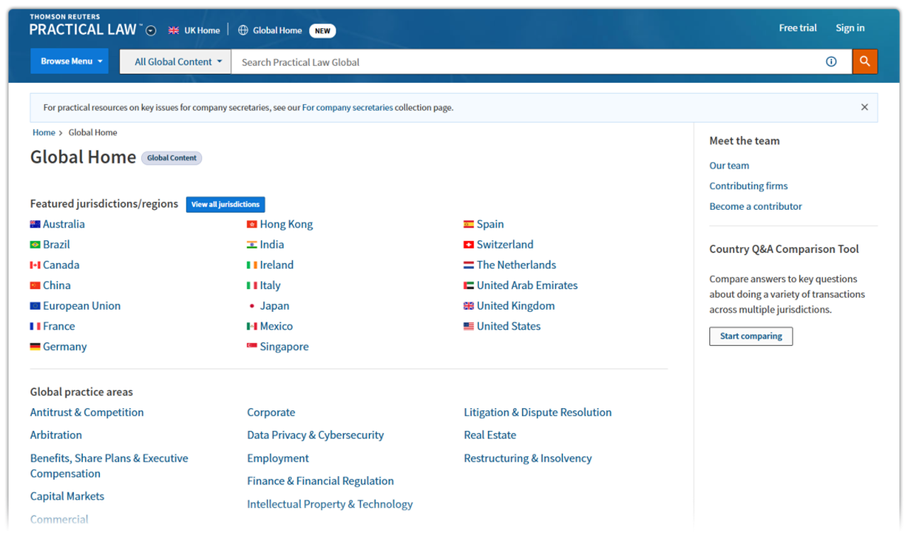 16 of the largest global legal markets